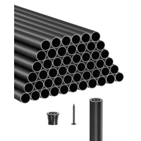   Korlát rúd 51 darabos készlet lépcsőkorlát Ø19x660 mm kerek alumínium rúd 