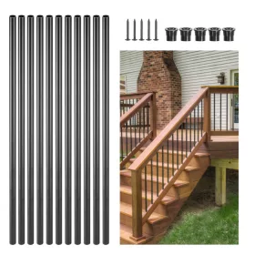   Korlát rúd 101 darabos készlet lépcsőkorlát Ø19x660 mm kerek alumínium rúd