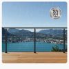 Kábeles korlátoszlop 4 db 914x25,4x50,8 mm fekete lépcsőkorlát oszlop
