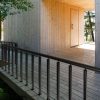 Korlátoszlop 91,44x5,08x5,08 cm lyukak nélküli fekete acél lépcsőkorlát 1 db