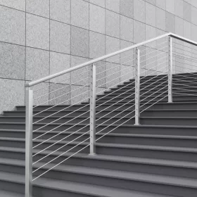   Korlátoszlop ezüst 106,68x5,08x5,08 cm 30°-os szögben fúrt lyukakkal, 1 db lépcsőkorlát oszlop