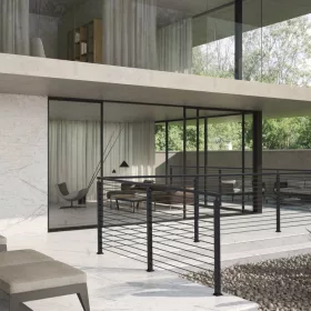   Korlátoszlop 91,44x5,08x5,08 cm fekete L-alakú furatos sarokkorlátoszlop 1 db lépcsőkorlát oszlop