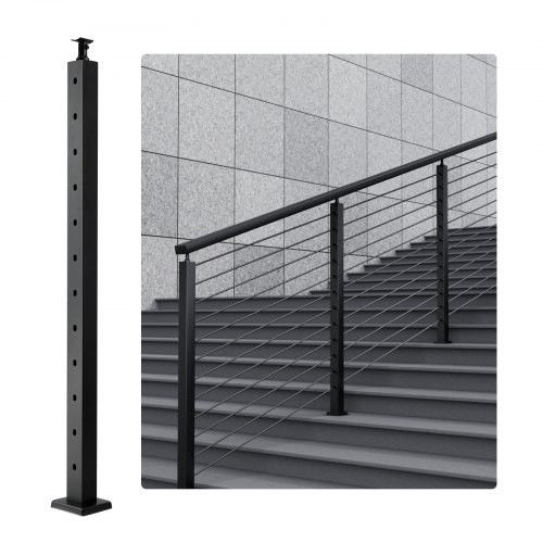 Korlátoszlop 106,68x5,08x5,08 cm 30°-os szögben fúrt lyukakkal, 1 db lépcsőkorlát oszlop