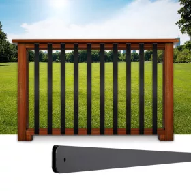   Korlátoszlop matt fekete 16 darab 75 cm hosszú alumíniumötvözet korlát balusztrád szett