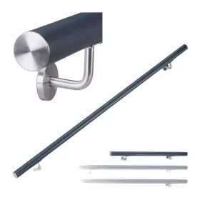   Lépcsőkorlát rozsdamentes acél és alumínium 150 cm korlát átmérője 42 mm antracit színben