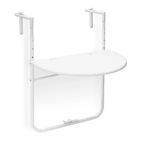   Korlátra szerelhető kávézó asztal fehér színben kiváló például terasz korlátjára Rattan design