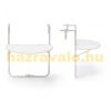 A coffee table that can be mounted on a railing in white is excellent for example on a terrace railing Rattan design