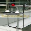 A coffee table that can be installed on a railing in black is excellent for example on a terrace railing Rattan design