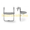 A coffee table that can be installed on a railing in black is excellent for example on a terrace railing Rattan design