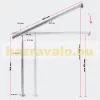 Bejárati lépcsőkorlát rozsdamentes acél keresztrúd nélkül 80 cm