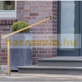   Bejárati lépcsőkorlát rozsdamentes acél és alumínium korlát 150 cm fa hatású
