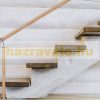 Entrance stair railing stainless steel and aluminum railing 150 cm wood effect