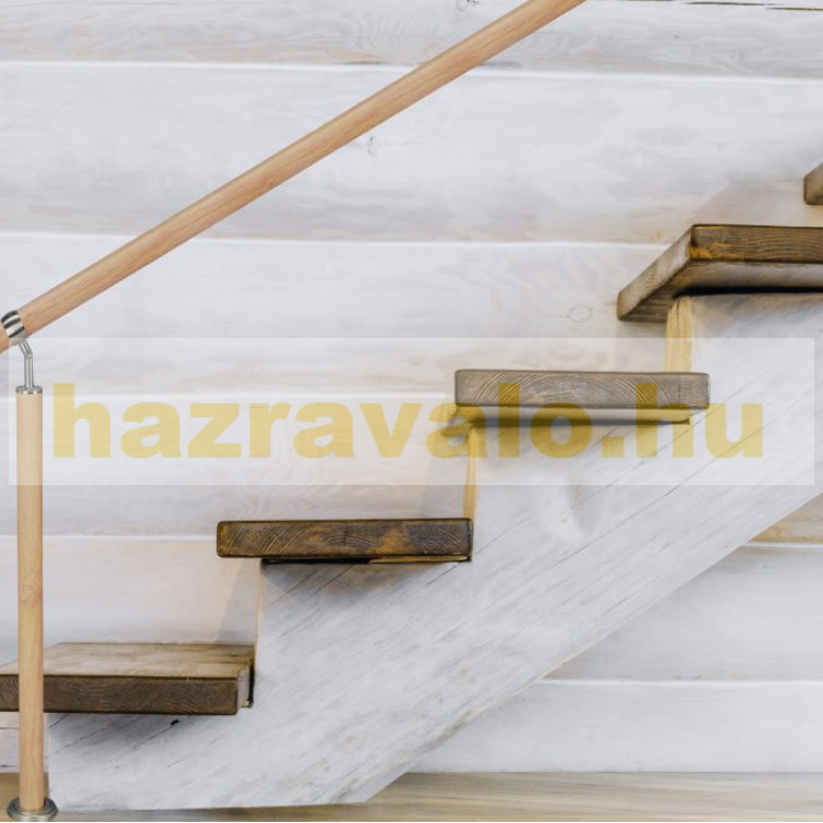 Bejárati lépcsőkorlát rozsdamentes acél és alumínium korlát