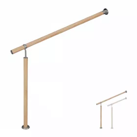   Bejárati lépcsőkorlát rozsdamentes acél és alumínium korlát 80 cm fa hatású