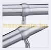 Bejárati lépcsőkorlát szálcsiszolt rozsdamentes acél 150 cm átmérője 42 mm