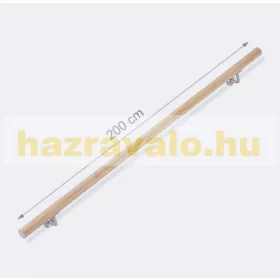   Lépcsőkorlát rozsdamentes acél és alumínium 200 cm korlát bükk fa hatású bel- és kültéri használatra