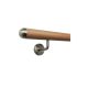 Stair railing with stainless steel support Ø 42 mm handrail with hemispherical end cap 100 cm beech wood 