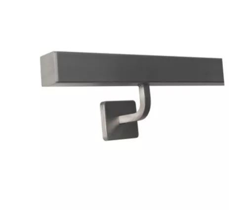 Lépcsőkorlát rozsdamentes acél 40x40 mm szögletes kapaszkodó 150 cm korlát 3 tartóval