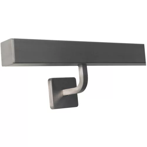 Lépcsőkorlát rozsdamentes acél 40x40 mm szögletes kapaszkodó 210 cm korlát 3 tartóval