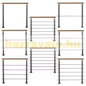   Rozsdamentes lépcsőkorlát bükk kapaszkodóval 300 cm keresztrúd nélkül vagy 2-3-4-5 db keresztrúddal saválló inox anyagból