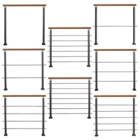   Rozsdamentes lépcsőkorlát bükk kapaszkodóval 80 cm keresztrúd nélkül vagy 2-3-4-5 db keresztrúddal saválló inox anyagból