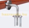 Stair railing stainless steel and aluminum 200 cm banister with oak effect for indoor and outdoor use