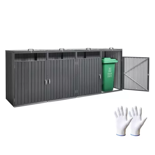 Fém kuka tároló ház 4×240 liter zárható, időjárásálló kukatároló