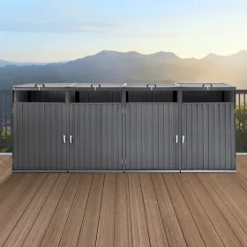   Fém kuka tároló ház 4×240 liter zárható, időjárásálló kukatároló