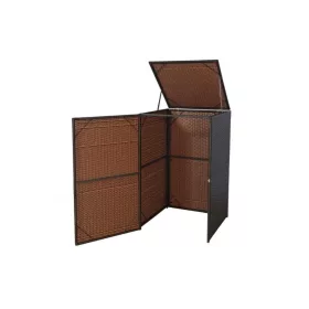   Kerti kuka tároló polirattan szemeteskuka tároló 120 literes kukához barna