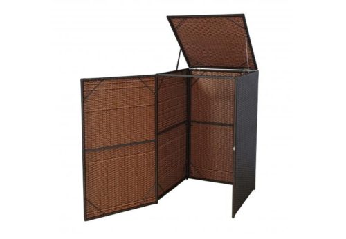 Garden bin storage polyrattan trash bin storage for 120 liter bin, brown