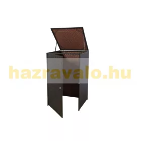   Kerti kuka tároló polirattan szemeteskuka tároló 120 literes kukához barna