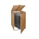 Garden bin storage wooden trash bin storage for storing 1 80-240 liter bin, natural