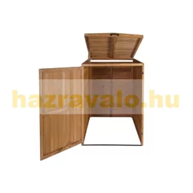   Kerti kukatároló fa szemeteskuka tároló 1 db 80-240 literes kuka tárolására natúr