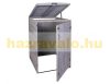 Garden bin storage wooden trash bin storage for storing 1 80-240 liter bin, gray