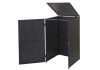 Garden bin storage polyrattan trash bin storage for 120 liter bin black