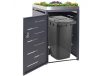 Garden trash bin steel trash bin storage stainless steel with flower bed for storing 1 80-240 liter bin anthracite