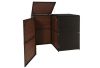 Garden bin storage polyrattan trash bin storage 2x120 liters brown 