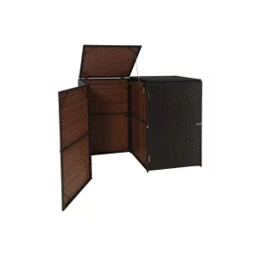   Kerti kuka tároló polirattan szemeteskuka tároló 2x120 liter barna 