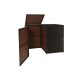 Garden bin storage polyrattan trash bin storage 2x120 liters brown 