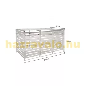   Kerti kukatároló fa szemeteskuka tároló 3 db 80-240 literes kuka tárolására antracit