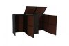 Garden bin storage polyrattan trash bin storage 3x120 liters brown