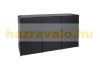 Garden bin storage polyrattan trash can storage 3x120 liters black