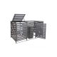 Garden bin storage wooden trash bin storage for storing 3 80-240 liter bins, gray