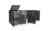 Garden bin storage wooden trash bin storage for storing 4 80-240 liter bins, anthracite