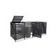 Garden bin storage wooden trash bin storage for storing 4 80-240 liter bins, anthracite