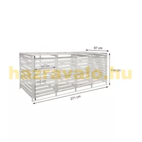   Kerti kukatároló fa szemeteskuka tároló 4 db 80-240 literes kuka tárolására antracit