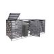 Garden bin storage wooden trash bin storage 4 bins for storing 80-240 liter bins gray