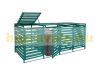 Garden bin storage wooden trash bin storage for storing 4 80-240 liter bins, green