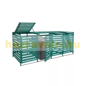   Kerti kukatároló fa szemeteskuka tároló 4 db 80-240 literes kuka tárolására zöld