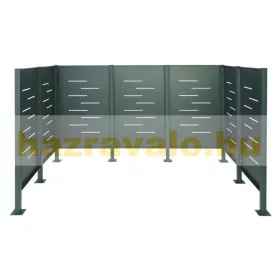   Kerti kukatároló horganyzott acél szemeteskuka tároló 150x243x163 cm antracit kültéri kukatartó kerítés